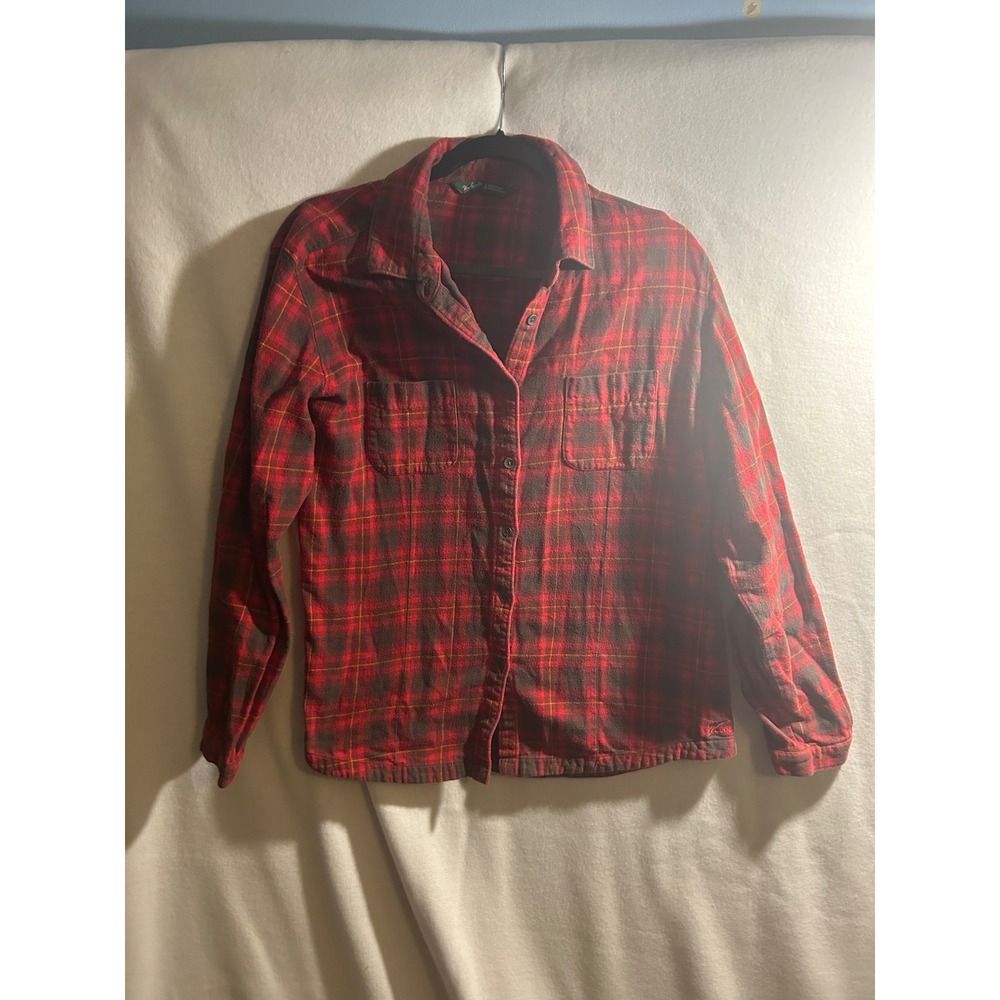 Woolrich Mens XL Red Black Plaid Flannel Button Down Shirt Long Sleeve Vintage